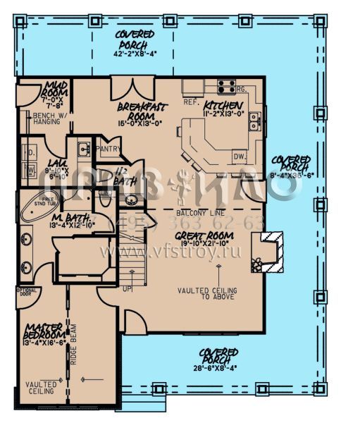 Проект двухэтажного дома с гаражом на две машины в стиле Шале S5-186 (8318-00185)