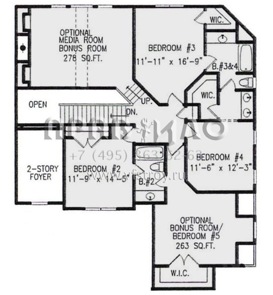 Проект двухэтажного дома с гаражом на две машины в стиле Ранчо S5-278 (699-00167)