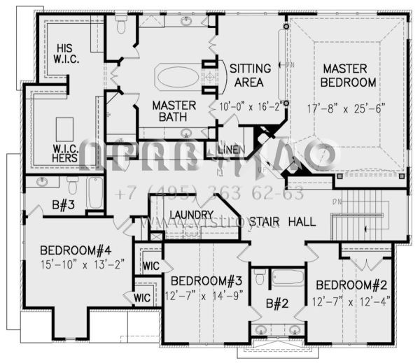 Проект двухэтажного дома с гаражом на три и более машин в английском стиле S5-427 (699-00227)