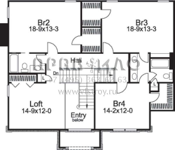 Проект одноэтажного дома с гаражом на три и более машин в стиле Ранчо S5-340 (5633-00087)