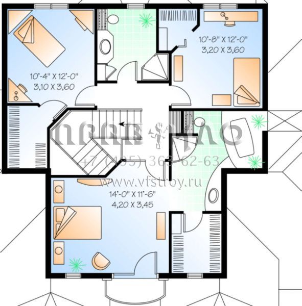 Проект двухэтажного дома с гаражом на одну машину в английском стиле S5-223 (034-00035)