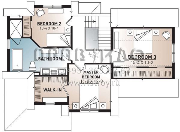 Проект двухэтажного дома с гаражом на одну машину в английском стиле S5-143 (034-00418)