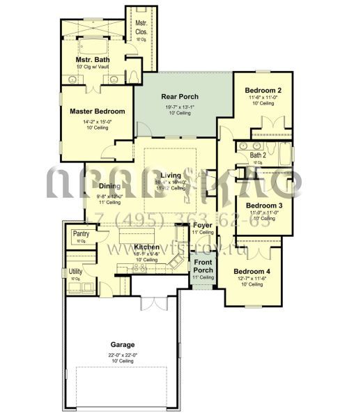 Проект одноэтажного дома с гаражом на две машины в английском стиле S5-177 (7516-00068)