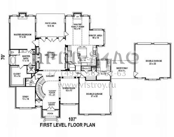 Проект двухэтажного дома с гаражом на три и более машин в английском стиле S5-765 (053-02151)