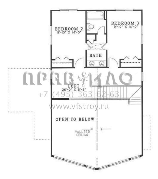 Проект двухэтажного дома без гаража в стиле Ранчо S5-191 (110-00124)