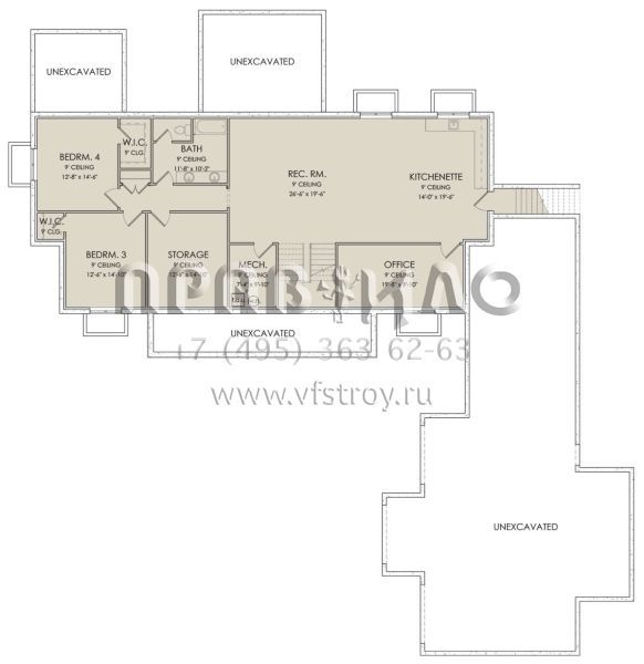 Проект одноэтажного дома с гаражом на три и более машин в современном стиле S5-245 (6422-00049)