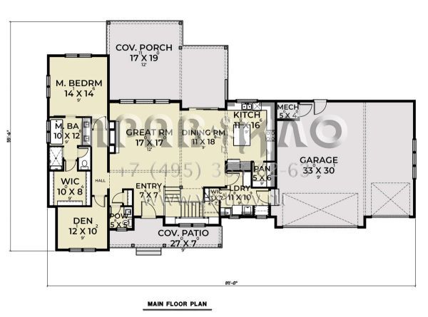 Проект двухэтажного дома с гаражом на три и более машин в современном стиле S5-259 (2464-00067)