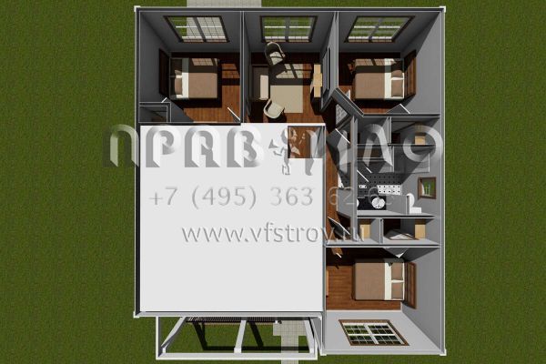 Проект двухэтажного дома без гаража в стиле Ранчо S5-175 (4848-00396)