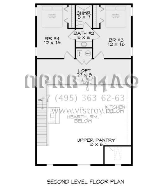 Проект двухэтажного дома с гаражом на одну машину в стиле БарнХаус S5-175 (940-00707)