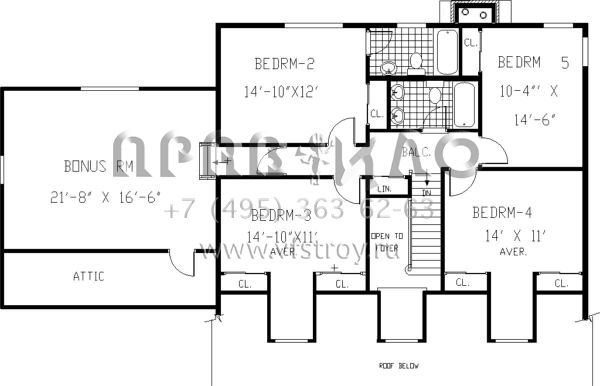 Проект двухэтажного дома с гаражом на две машины в стиле Ранчо S5-302 (033-00082)