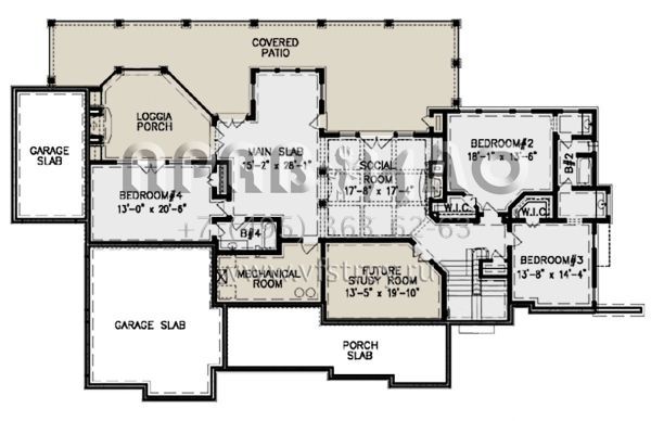 Проект одноэтажного дома с гаражом на три и более машин в скандинавском стиле S5-451 (699-00169)
