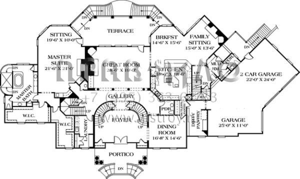 Проект двухэтажного дома с гаражом на три и более машин в современном стиле S5-1032 (3323-00531)