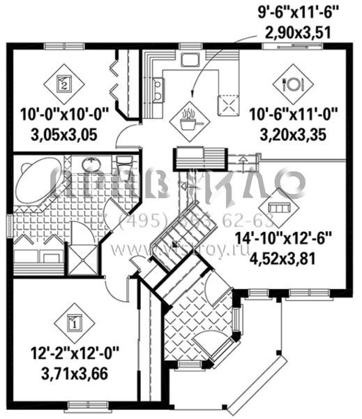 Проект одноэтажного дома без гаража в английском стиле S5-99 (6146-00274)