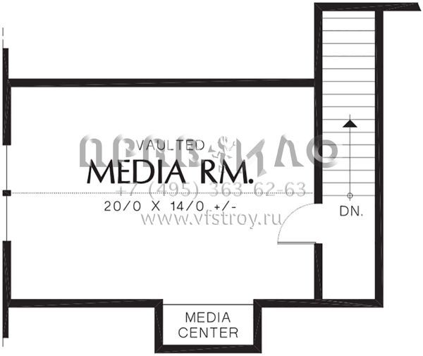 Проект двухэтажного дома с гаражом на три и более машин в стиле Ранчо S5-340 (2559-00533)