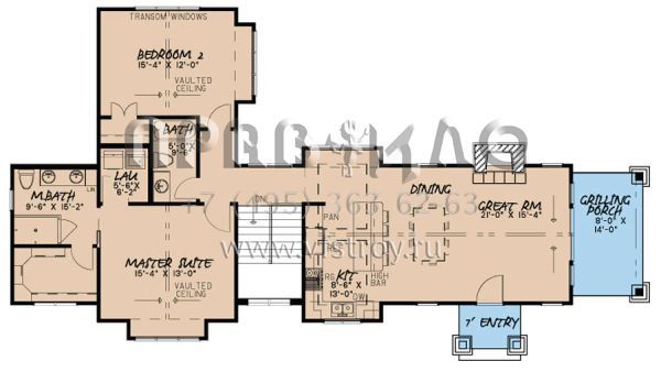 Проект одноэтажного дома без гаража в стиле Шале S5-178 (8318-00030)