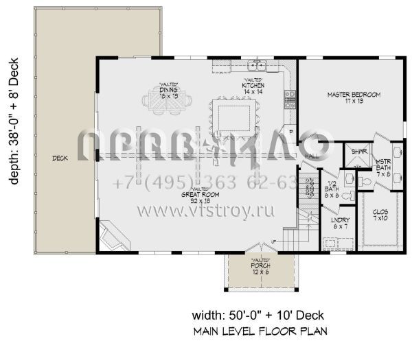 Проект двухэтажного дома без гаража в стиле Шале S5-194 (940-00737)