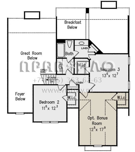 Проект двухэтажного дома с гаражом на две машины в стиле Ранчо S5-208 (8594-00292)