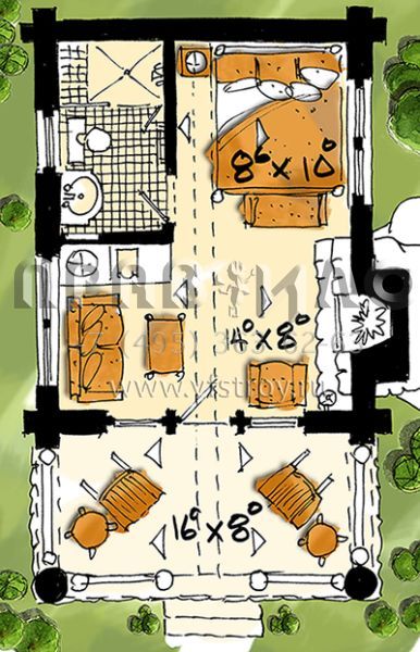 Проект одноэтажного дома без гаража в современном стиле S5-33 (1907-00036)