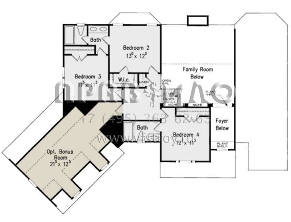 Проект двухэтажного дома с гаражом на две машины в стиле Ранчо S5-241 (8594-00404)