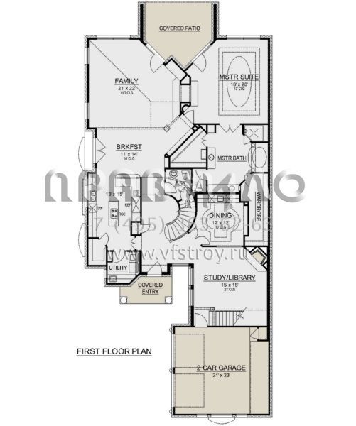 Проект двухэтажного дома с гаражом на две машины в современном стиле S5-410 (5445-00343)