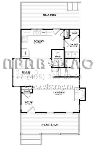 Проект двухэтажного дома без гаража в американском стиле S5-125 (5738-00009)