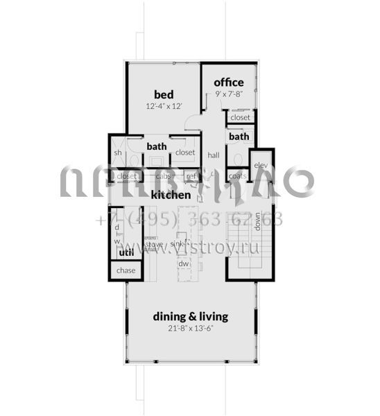 Проект двухэтажного дома с гаражом на две машины в современном стиле S5-139 (028-00133)