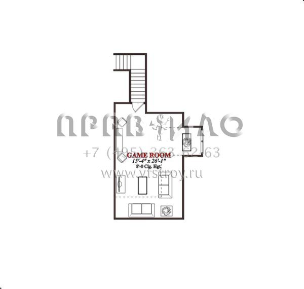 Проект одноэтажного дома с гаражом на две машины в стиле Ранчо S5-259 (1070-00016)