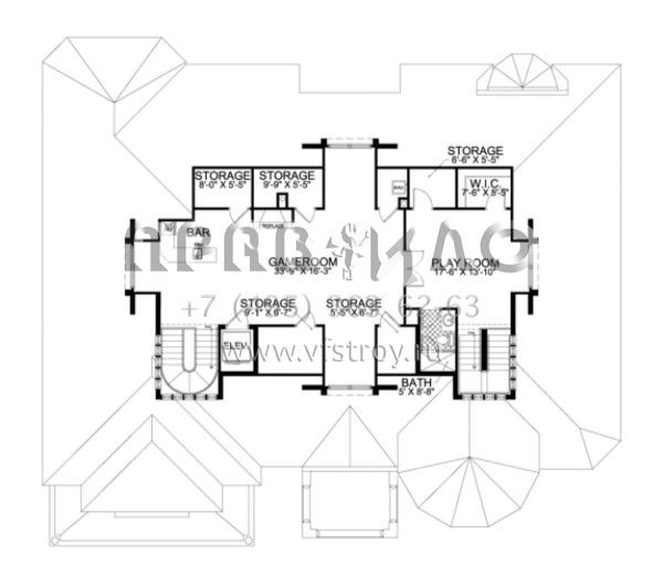 Проект трехэтажного дома с гаражом на три и более машин в современном стиле S5-784 (168-00096)