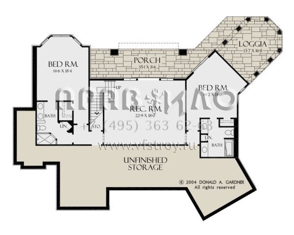 Проект одноэтажного дома с гаражом на две машины в стиле Ранчо S5-332 (2865-00172)