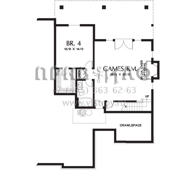 Проект одноэтажного дома с гаражом на две машины в американском стиле S5-272 (2559-00690)