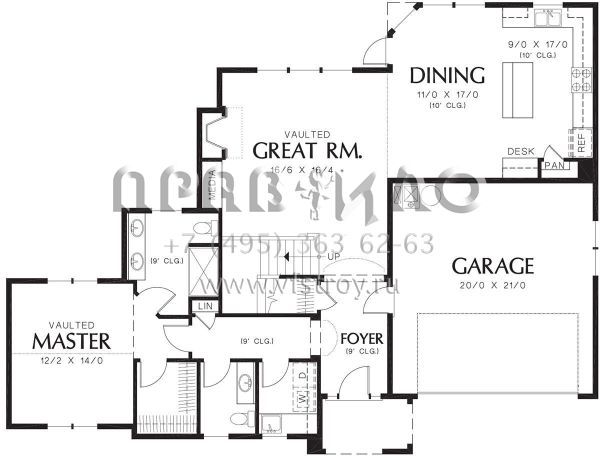 Проект двухэтажного дома с гаражом на две машины в английском стиле S5-177 (2559-00200)