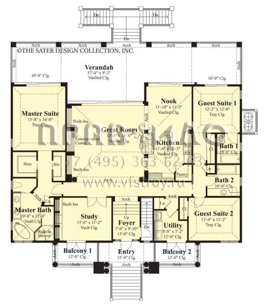 Проект двухэтажного дома с гаражом на две машины в прибрежном стиле S5-218 (8436-00078)
