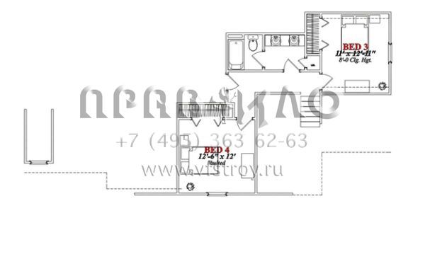 Проект двухэтажного дома с гаражом на две машины в стиле Ранчо S5-238 (1070-00211)
