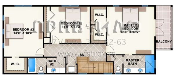 Проект двухэтажного дома с гаражом на две машины в американском стиле S5-256 (207-00009)