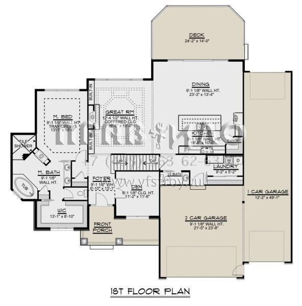 Проект двухэтажного дома с гаражом на три и более машин в американском стиле S5-286 (5032-00025)
