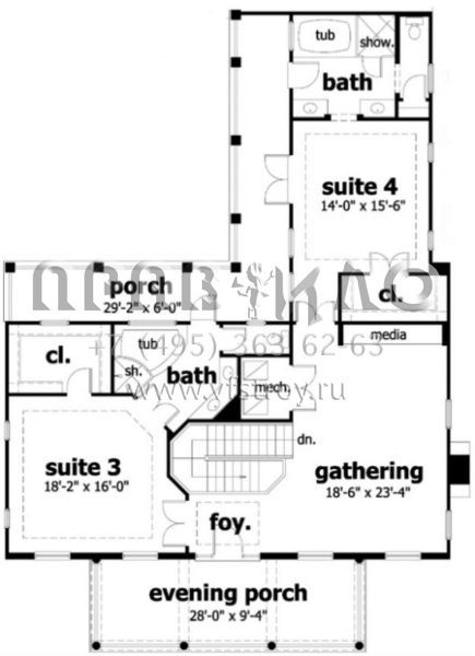 Проект двухэтажного дома с гаражом на две машины в стиле Особняк S5-357 (028-00017)