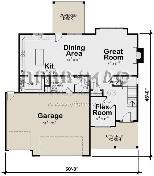 Проект двухэтажного дома с гаражом на три и более машин в стиле Райт S5-254 (402-01628)