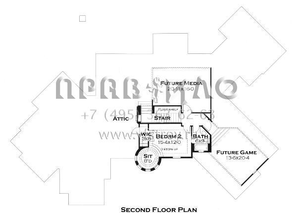Проект двухэтажного дома с гаражом на три и более машин в стиле Ранчо S5-300 (9401-00083)