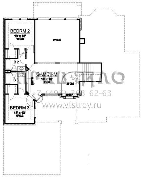 Проект двухэтажного дома с гаражом на две машины в английском стиле S5-319 (5445-00213)