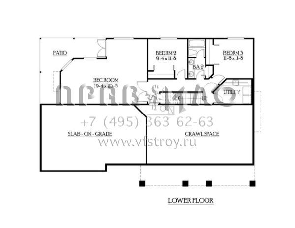 Проект двухэтажного дома с гаражом на три и более машин в американском стиле S5-251 (341-00182)