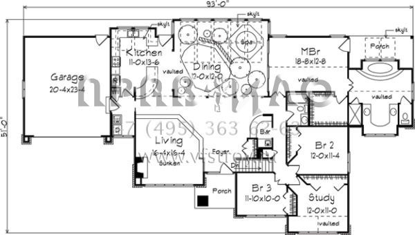 Проект одноэтажного дома с гаражом на две машины в современном стиле S5-238 (5633-00036)