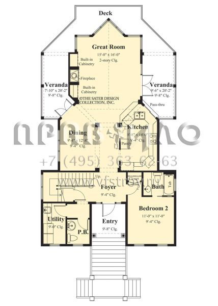 Проект трехэтажного дома с гаражом на две машины в прибрежном стиле S5-167 (8436-00084)