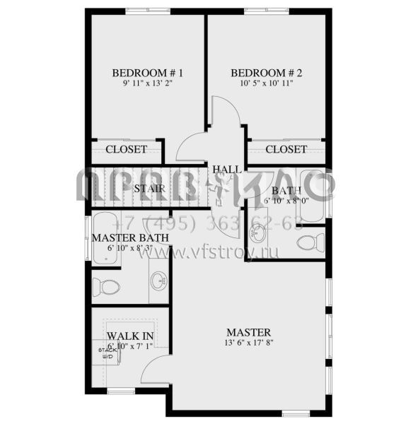 Проект двухэтажного дома с гаражом на две машины в стиле Ранчо S5-137 (2802-00188)