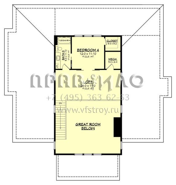 Проект двухэтажного дома без гаража в стиле БарнХаус S5-278 (041-00260)