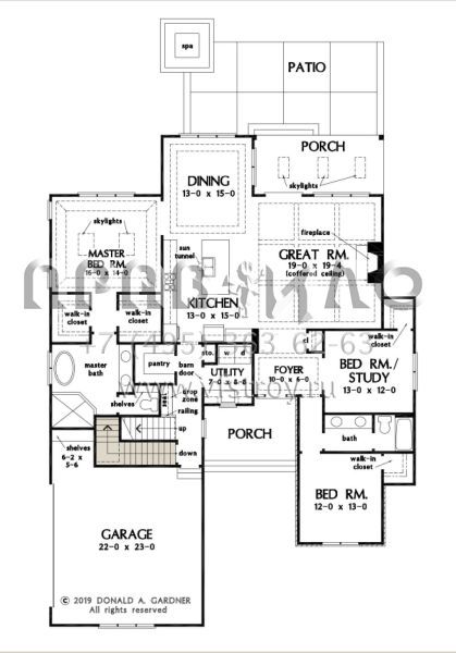 Проект одноэтажного дома с гаражом на две машины в американском стиле S5-198 (2865-00109)