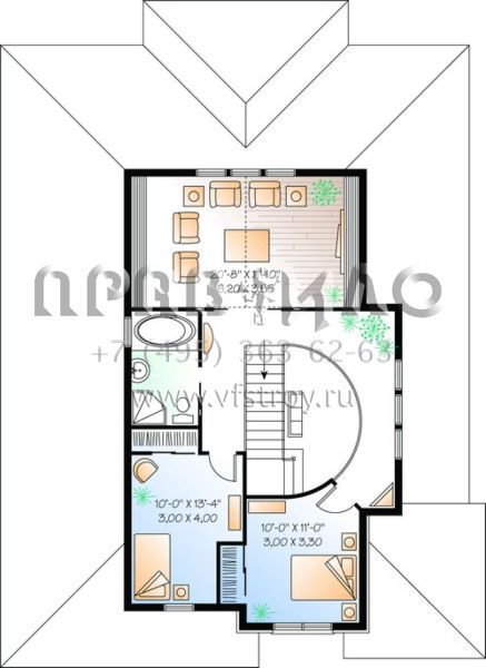 Проект двухэтажного дома с гаражом на две машины в английском стиле S5-238 (034-00400)