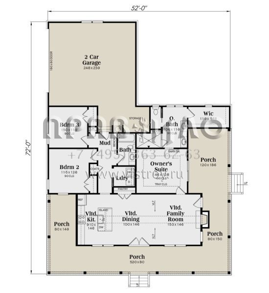Проект одноэтажного дома с гаражом на две машины в современном стиле S5-140 (009-00364)