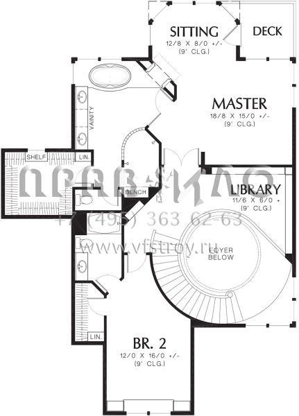 Проект трехэтажного дома с гаражом на три и более машин в американском стиле S5-484 (2559-00580)