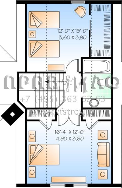 Проект двухэтажного дома без гаража в современном стиле S5-170 (034-00097)
