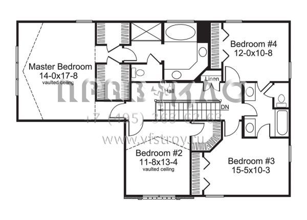 Проект двухэтажного дома с гаражом на две машины в стиле Ранчо S5-257 (5633-00244)